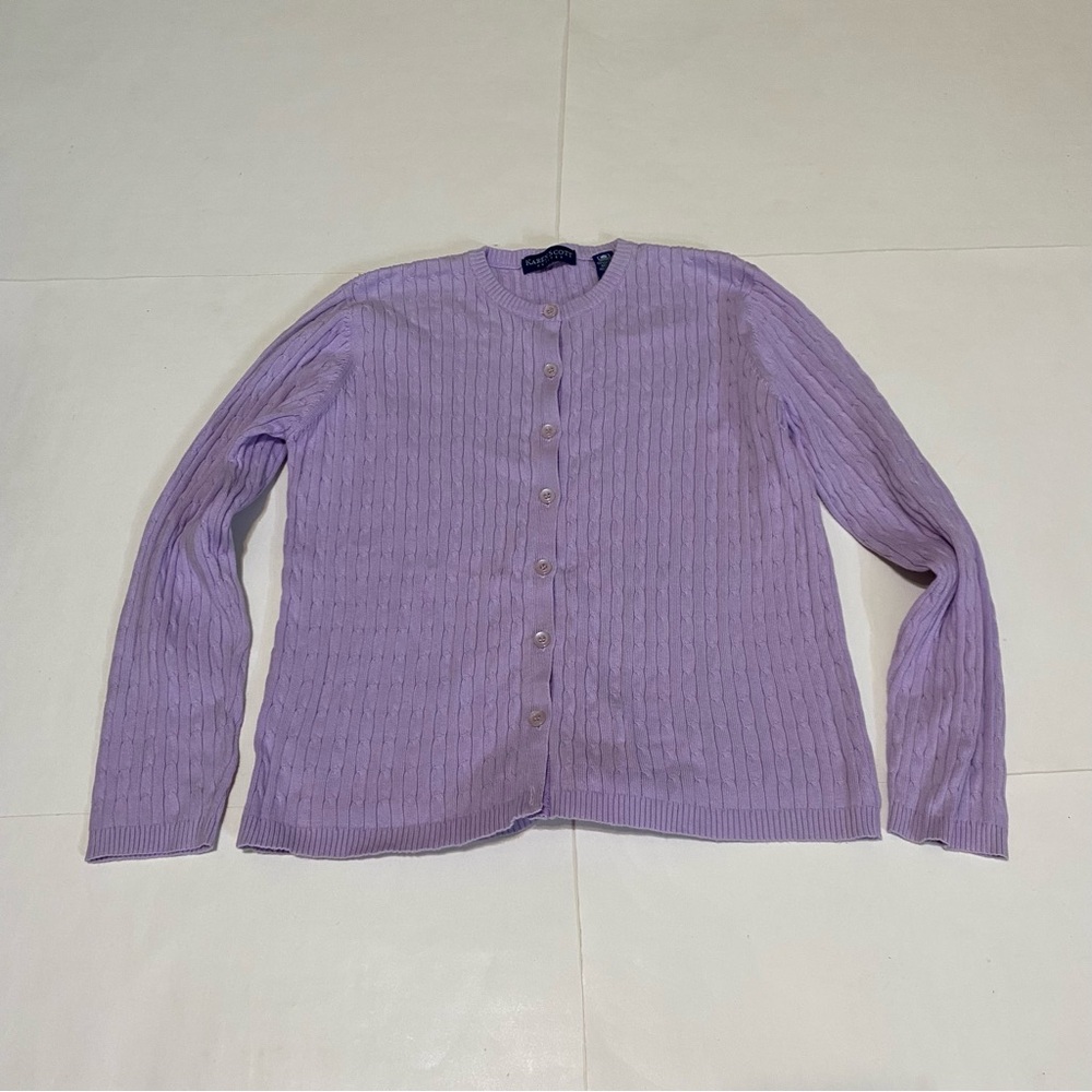 ⭐️Karen Scott Purple Button Down Sweater